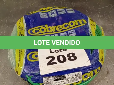 LOTE 208 - 01 - CABO FLEXÍVEL 10MM VERDE 100 METROS COBRECOM (NO ESTADO, NÃO SABEMOS SE FUNCIONA. LEILÃO NÃO TEM GARANTIA E NEM DEVOLUÇÃO, SUJEITO A POSSÍVEIS AVARIAS VISÍVEIS/OCULTAS E/OU AUSÊNCIA DE COMPONENTES)