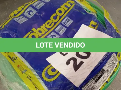 LOTE 208 - 01 - CABO FLEXÍVEL 10MM VERDE 100 METROS COBRECOM (NO ESTADO, NÃO SABEMOS SE FUNCIONA. LEILÃO NÃO TEM GARANTIA E NEM DEVOLUÇÃO, SUJEITO A POSSÍVEIS AVARIAS VISÍVEIS/OCULTAS E/OU AUSÊNCIA DE COMPONENTES)