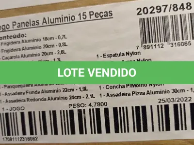 LOTE 296 - 01 - JOGO DE PANELA TRAMONTINA 15 PEÇAS (NO ESTADO, NÃO SABEMOS SE FUNCIONA. LEILÃO NÃO TEM GARANTIA E NEM DEVOLUÇÃO, SUJEITO A POSSÍVEIS AVARIAS VISÍVEIS/OCULTAS E/OU AUSÊNCIA DE COMPONENTES)