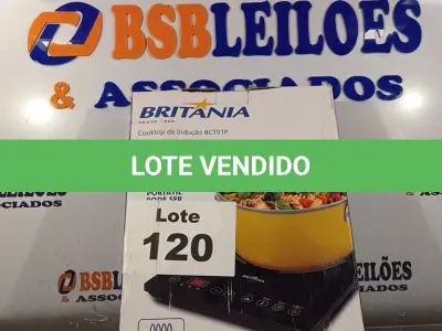 LOTE 120 - 01 - COOKTOP DE INDUÇÃO BRITÂNIA BCT01P VIDRO CERÂMICO PRETO (NO ESTADO, NÃO SABEMOS SE FUNCIONA. LEILÃO NÃO TEM GARANTIA E NEM DEVOLUÇÃO, SUJEITO A POSSÍVEIS AVARIAS VISÍVEIS/OCULTAS E/OU AUSÊNCIA DE COMPONENTES)