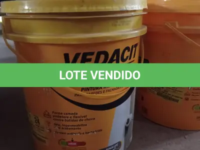 LOTE 183 - 01 - TINTA IMPERMEÁVEL VEDAPREN PAREDE 18KG - VEDACIT (NO ESTADO, NÃO SABEMOS SE FUNCIONA. LEILÃO NÃO TEM GARANTIA E NEM DEVOLUÇÃO, SUJEITO A POSSÍVEIS AVARIAS VISÍVEIS/OCULTAS E/OU AUSÊNCIA DE COMPONENTES)