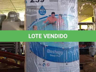 LOTE 259 - 01 - PISCINA ESTRUTURAL REDONDA BESTWAY 56681  6473 LITROS DE 3.66M AZUL (NO ESTADO, NÃO SABEMOS SE FUNCIONA. LEILÃO NÃO TEM GARANTIA E NEM DEVOLUÇÃO, SUJEITO A POSSÍVEIS AVARIAS VISÍVEIS/OCULTAS E/OU AUSÊNCIA DE COMPONENTES)