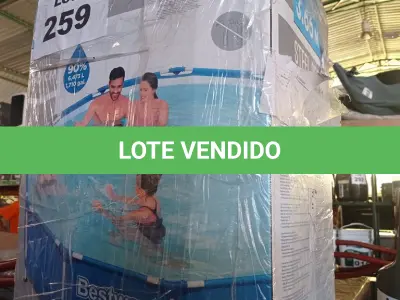 LOTE 259 - 01 - PISCINA ESTRUTURAL REDONDA BESTWAY 56681  6473 LITROS DE 3.66M AZUL (NO ESTADO, NÃO SABEMOS SE FUNCIONA. LEILÃO NÃO TEM GARANTIA E NEM DEVOLUÇÃO, SUJEITO A POSSÍVEIS AVARIAS VISÍVEIS/OCULTAS E/OU AUSÊNCIA DE COMPONENTES)