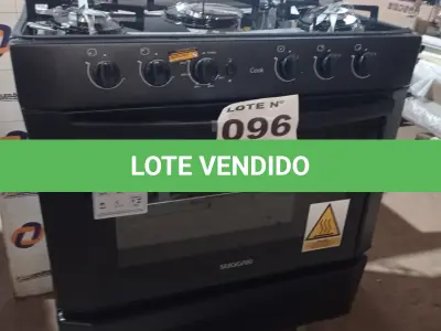 LOTE 096 - 01 - FOGÃO DE PISO SUGGAR COOK 5 QUEIMADORES PRETO BIVOLT (NO ESTADO, NÃO SABEMOS SE FUNCIONA. LEILÃO NÃO TEM GARANTIA E NEM DEVOLUÇÃO, SUJEITO A POSSÍVEIS AVARIAS VISÍVEIS/OCULTAS E/OU AUSÊNCIA DE COMPONENTES)