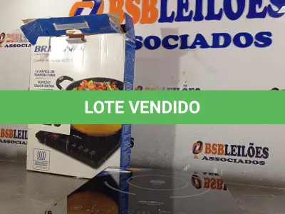 LOTE 120 - 01 - COOKTOP DE INDUÇÃO BRITÂNIA BCT01P VIDRO CERÂMICO PRETO (NO ESTADO, NÃO SABEMOS SE FUNCIONA. LEILÃO NÃO TEM GARANTIA E NEM DEVOLUÇÃO, SUJEITO A POSSÍVEIS AVARIAS VISÍVEIS/OCULTAS E/OU AUSÊNCIA DE COMPONENTES)