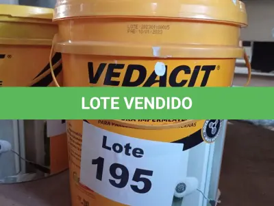 LOTE 195 - 01 - TINTA IMPERMEÁVEL VEDAPREN PAREDE 18KG - VEDACIT (NO ESTADO, NÃO SABEMOS SE FUNCIONA. LEILÃO NÃO TEM GARANTIA E NEM DEVOLUÇÃO, SUJEITO A POSSÍVEIS AVARIAS VISÍVEIS/OCULTAS E/OU AUSÊNCIA DE COMPONENTES)
