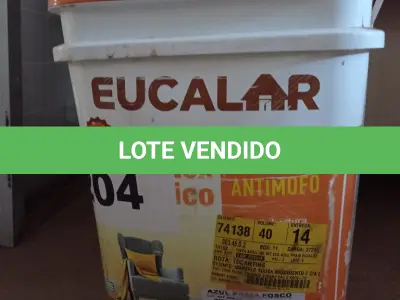 LOTE 204 - 02 - TINTA ACRÍLICA EUCALAR 18 LITROS (NO ESTADO, NÃO SABEMOS SE FUNCIONA. LEILÃO NÃO TEM GARANTIA E NEM DEVOLUÇÃO, SUJEITO A POSSÍVEIS AVARIAS VISÍVEIS/OCULTAS E/OU AUSÊNCIA DE COMPONENTES)