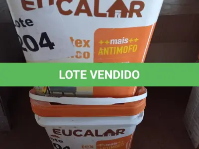 LOTE 204 - 02 - TINTA ACRÍLICA EUCALAR 18 LITROS (NO ESTADO, NÃO SABEMOS SE FUNCIONA. LEILÃO NÃO TEM GARANTIA E NEM DEVOLUÇÃO, SUJEITO A POSSÍVEIS AVARIAS VISÍVEIS/OCULTAS E/OU AUSÊNCIA DE COMPONENTES)