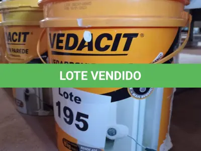 LOTE 195 - 01 - TINTA IMPERMEÁVEL VEDAPREN PAREDE 18KG - VEDACIT (NO ESTADO, NÃO SABEMOS SE FUNCIONA. LEILÃO NÃO TEM GARANTIA E NEM DEVOLUÇÃO, SUJEITO A POSSÍVEIS AVARIAS VISÍVEIS/OCULTAS E/OU AUSÊNCIA DE COMPONENTES)