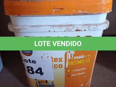 LOTE 184 - 02 - TINTAS ACRÍLICA EUCALAR 18 LITROS (NO ESTADO, NÃO SABEMOS SE FUNCIONA. LEILÃO NÃO TEM GARANTIA E NEM DEVOLUÇÃO, SUJEITO A POSSÍVEIS AVARIAS VISÍVEIS/OCULTAS E/OU AUSÊNCIA DE COMPONENTES)