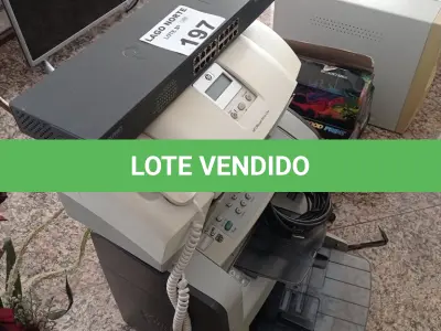 LOTE 197 - 02 IMPRESSORAS, TONERR E 01 SWITCH (NO ESTADO, NÃO SABEMOS SE FUNCIONA. LEILÃO NÃO TEM GARANTIA E NEM DEVOLUÇÃO).