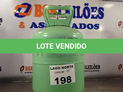 LOTE 198 - 01 BOTIJÃO DE GÁS R22 PARA AR-CONDICIONADOS (NO ESTADO, NÃO SABEMOS SE FUNCIONA. LEILÃO NÃO TEM GARANTIA E NEM DEVOLUÇÃO).