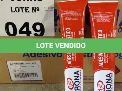 LOTE 049 - 02 CAIXAS COM BISNAGAS DE ADESIVO PLÁSTICO PARA TUBOS E CONEXÕES DE PVC RÍGIDO 75G 30 UNIDADES CADA. (NO ESTADO, LEILÃO NÃO TEM GARANTIA E NEM DEVOLUÇÃO, SUJEITO A POSSÍVEIS AVARIAS VISÍVEIS/OCULTAS E/OU AUSÊNCIA DE COMPONENTES).