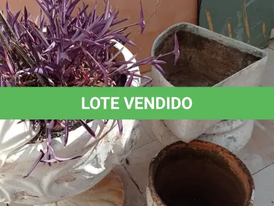 LOTE 264 - 05 JARROS EM CIMENTO E BARRO PARA PLANTAS (NO ESTADO, NÃO SABEMOS SE FUNCIONA. LEILÃO NÃO TEM GARANTIA E NEM DEVOLUÇÃO).