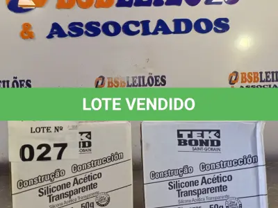 LOTE 027 - 02 CAIXAS COM BISNAGAS DE SILICONE ACÉTICO TRANSPARENTE 50G. (NO ESTADO, LEILÃO NÃO TEM GARANTIA E NEM DEVOLUÇÃO, SUJEITO A POSSÍVEIS AVARIAS VISÍVEIS/OCULTAS E/OU AUSÊNCIA DE COMPONENTES).