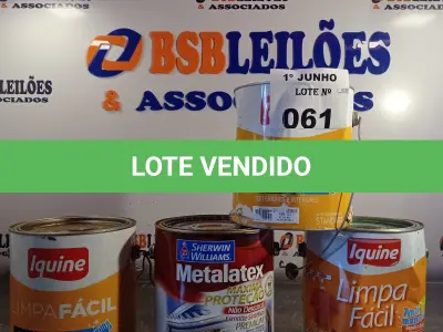 LOTE 061 - 03 GALÕES DE TINTA BASE IQUINE 3,6L E 01 GALÃO DE ESMALTE A BASE D’AGUA METALATEX 3,6L. (NO ESTADO, LEILÃO NÃO TEM GARANTIA E NEM DEVOLUÇÃO, SUJEITO A POSSÍVEIS AVARIAS VISÍVEIS/OCULTAS E/OU AUSÊNCIA DE COMPONENTES).