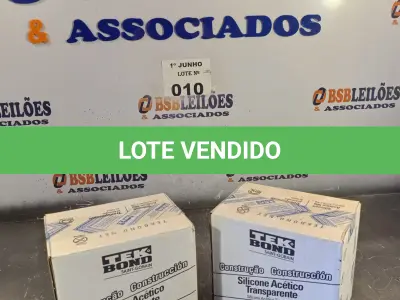 LOTE 010 - 02 CAIXAS COM BISNAGAS DE SILICONE ACÉTICO TRANSPARENTE 50G. (NO ESTADO, LEILÃO NÃO TEM GARANTIA E NEM DEVOLUÇÃO, SUJEITO A POSSÍVEIS AVARIAS VISÍVEIS/OCULTAS E/OU AUSÊNCIA DE COMPONENTES).