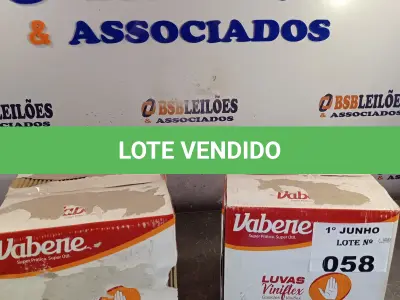LOTE 058 - 02 CAIXAS COM LUVAS VINIFLEX TAMANHO P 7” SÃO 2.000 LUVAS NO TOTAL. (NO ESTADO, LEILÃO NÃO TEM GARANTIA E NEM DEVOLUÇÃO, SUJEITO A POSSÍVEIS AVARIAS VISÍVEIS/OCULTAS E/OU AUSÊNCIA DE COMPONENTES).