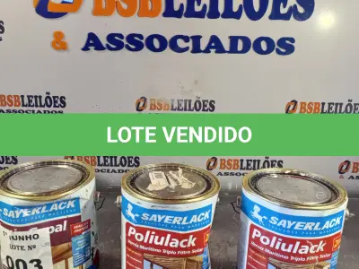 LOTE 003 - 03 GALÕES DE VERNIZ SAYERLACK 3,6L SENDO 02 MARÍTIMOS. (NO ESTADO, LEILÃO NÃO TEM GARANTIA E NEM DEVOLUÇÃO, SUJEITO A POSSÍVEIS AVARIAS VISÍVEIS/OCULTAS E/OU AUSÊNCIA DE COMPONENTES).