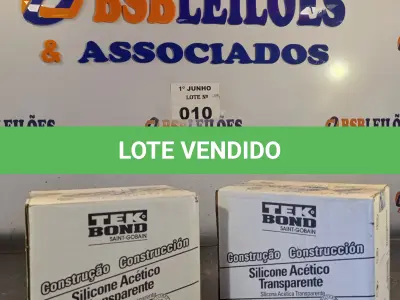 LOTE 010 - 02 CAIXAS COM BISNAGAS DE SILICONE ACÉTICO TRANSPARENTE 50G. (NO ESTADO, LEILÃO NÃO TEM GARANTIA E NEM DEVOLUÇÃO, SUJEITO A POSSÍVEIS AVARIAS VISÍVEIS/OCULTAS E/OU AUSÊNCIA DE COMPONENTES).