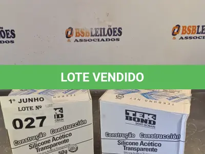 LOTE 027 - 02 CAIXAS COM BISNAGAS DE SILICONE ACÉTICO TRANSPARENTE 50G. (NO ESTADO, LEILÃO NÃO TEM GARANTIA E NEM DEVOLUÇÃO, SUJEITO A POSSÍVEIS AVARIAS VISÍVEIS/OCULTAS E/OU AUSÊNCIA DE COMPONENTES).