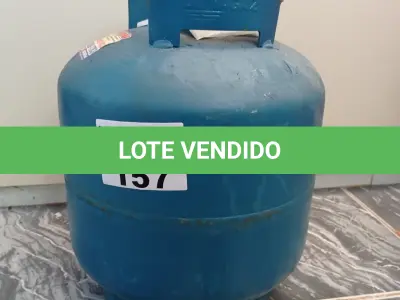 LOTE 157 - 01 BOTIJÃO DE GÁS 13 KG VAZIO (NO ESTADO, NÃO SABEMOS SE FUNCIONA. LEILÃO NÃO TEM GARANTIA E NEM DEVOLUÇÃO).