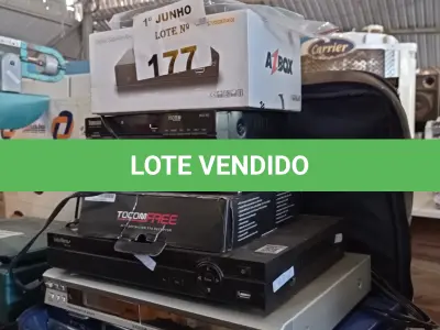 LOTE 177 - 01 KARAOKÊ GRADIENTE, 01 DVD, 01 DVR, 04 APARELHOS RECEPTORES DE ANTENA PARABÓLICA E 01 ROTEADOR MARCAS E MODELOS DIVERSOS.   (NO ESTADO, LEILÃO NÃO TEM GARANTIA E NEM DEVOLUÇÃO, SUJEITO A POSSÍVEIS AVARIAS VISÍVEIS/OCULTAS E/OU AUSÊNCIA DE COMPONENTES).