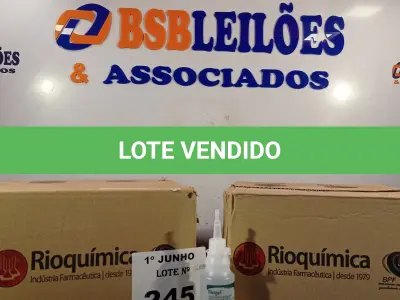LOTE 245 - 02 CAIXAS COM BISNAGAS DE ÁLCOOL ETÍLICO HIDRATADO 70% ANTISSÉPTICO DE MÃOS 30 UNIDADES CADA. (NO ESTADO, LEILÃO NÃO TEM GARANTIA E NEM DEVOLUÇÃO, SUJEITO A POSSÍVEIS AVARIAS VISÍVEIS/OCULTAS E/OU AUSÊNCIA DE COMPONENTES).