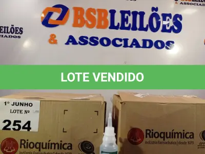 LOTE 254 - 02 CAIXAS COM BISNAGAS DE ÁLCOOL ETÍLICO HIDRATADO 70% ANTISSÉPTICO DE MÃOS 30 UNIDADES CADA. (NO ESTADO, LEILÃO NÃO TEM GARANTIA E NEM DEVOLUÇÃO, SUJEITO A POSSÍVEIS AVARIAS VISÍVEIS/OCULTAS E/OU AUSÊNCIA DE COMPONENTES).