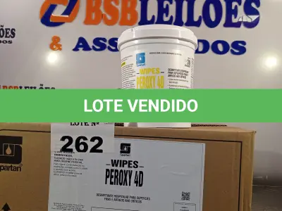 LOTE 262 - 06 BALDES DE WIPES PEROXY 40, PANOS UMEDECIDOS DESINFETANTE HOSPITALAR PARA SUPERFÍCIES FIXAS E ARTIGOS NÃO CRÍTICOS. (NO ESTADO, LEILÃO NÃO TEM GARANTIA E NEM DEVOLUÇÃO, SUJEITO A POSSÍVEIS AVARIAS VISÍVEIS/OCULTAS E/OU AUSÊNCIA DE COMPONENTES).