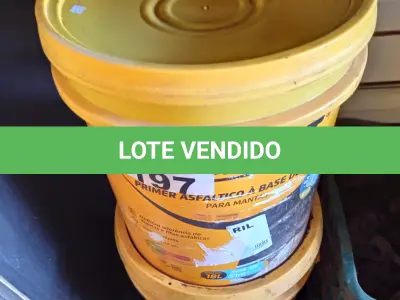 LOTE 197 - 01 BALDE DE PRIMER ASFÁLTICO A BASE D’AGUA PARA MANTAS E 01 BALDE DE ADITIVO IMPERMEABILIZANTE PARA CONCRETOS E ARGAMASSAS 18L. (NO ESTADO, LEILÃO NÃO TEM GARANTIA E NEM DEVOLUÇÃO, SUJEITO A POSSÍVEIS AVARIAS VISÍVEIS/OCULTAS E/OU AUSÊNCIA DE COMPONENTES).