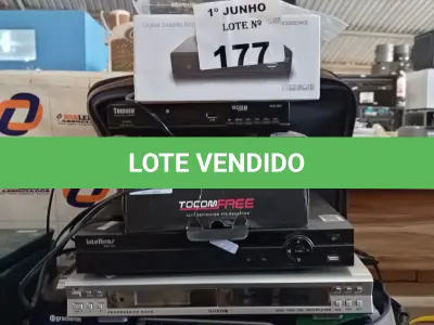 LOTE 177 - 01 KARAOKÊ GRADIENTE, 01 DVD, 01 DVR, 04 APARELHOS RECEPTORES DE ANTENA PARABÓLICA E 01 ROTEADOR MARCAS E MODELOS DIVERSOS.   (NO ESTADO, LEILÃO NÃO TEM GARANTIA E NEM DEVOLUÇÃO, SUJEITO A POSSÍVEIS AVARIAS VISÍVEIS/OCULTAS E/OU AUSÊNCIA DE COMPONENTES).