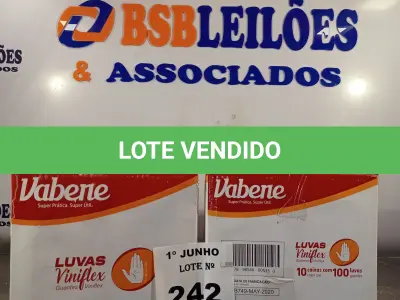 LOTE 242 - 02 CAIXAS COM LUVAS VINIFLEX TAMANHO P 7” SÃO 2.000 LUVAS NO TOTAL. (NO ESTADO, LEILÃO NÃO TEM GARANTIA E NEM DEVOLUÇÃO, SUJEITO A POSSÍVEIS AVARIAS VISÍVEIS/OCULTAS E/OU AUSÊNCIA DE COMPONENTES).