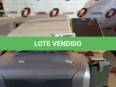 LOTE 335 - 02 IMPRESSORAS E ELETRÔNICOS DIVERSOS. (NO ESTADO, LEILÃO NÃO TEM GARANTIA E NEM DEVOLUÇÃO, SUJEITO A POSSÍVEIS AVARIAS VISÍVEIS/OCULTAS E/OU AUSÊNCIA DE COMPONENTES).