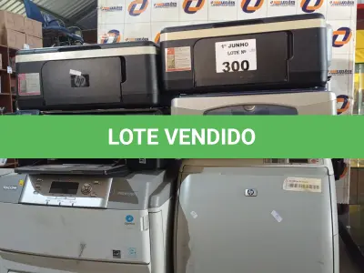 LOTE 300 - 10 IMPRESSORAS MARCAS E MODELOS DIVERSOS PARA RETIRADA DE PEÇAS. (NO ESTADO, LEILÃO NÃO TEM GARANTIA E NEM DEVOLUÇÃO, SUJEITO A POSSÍVEIS AVARIAS VISÍVEIS/OCULTAS E/OU AUSÊNCIA DE COMPONENTES).