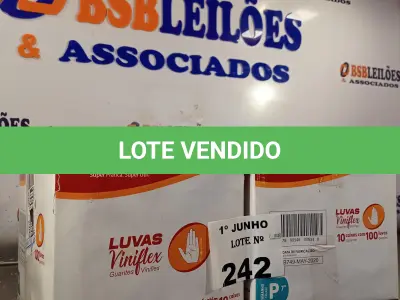 LOTE 242 - 02 CAIXAS COM LUVAS VINIFLEX TAMANHO P 7” SÃO 2.000 LUVAS NO TOTAL. (NO ESTADO, LEILÃO NÃO TEM GARANTIA E NEM DEVOLUÇÃO, SUJEITO A POSSÍVEIS AVARIAS VISÍVEIS/OCULTAS E/OU AUSÊNCIA DE COMPONENTES).