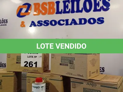 LOTE 261 - 01 LOTE COM VÁRIAS LATAS DE CATALISADOR VERNIZ “PU” MS 150ML. (NO ESTADO, LEILÃO NÃO TEM GARANTIA E NEM DEVOLUÇÃO, SUJEITO A POSSÍVEIS AVARIAS VISÍVEIS/OCULTAS E/OU AUSÊNCIA DE COMPONENTES).