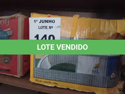 LOTE 140 - 02 CAIXAS DE ARGAMASSAS POLIMÉRICA SENDO: 01 SIKA TOP FLEX E 01 DRYKOTEC 5500. (NO ESTADO, LEILÃO NÃO TEM GARANTIA E NEM DEVOLUÇÃO, SUJEITO A POSSÍVEIS AVARIAS VISÍVEIS/OCULTAS E/OU AUSÊNCIA DE COMPONENTES).
