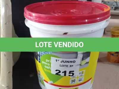 LOTE 215 - 01 BALDE DE PRIMER PARA MANTA ASFÁLTICA QUARTZOLIT 18L. (NO ESTADO, LEILÃO NÃO TEM GARANTIA E NEM DEVOLUÇÃO, SUJEITO A POSSÍVEIS AVARIAS VISÍVEIS/OCULTAS E/OU AUSÊNCIA DE COMPONENTES).