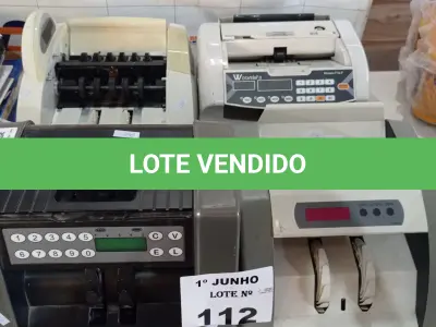 LOTE 112 - 04 CONTADORAS DE CÉDULAS MARCAS E MODELOS DIVERSOS. (NO ESTADO, LEILÃO NÃO TEM GARANTIA E NEM DEVOLUÇÃO, SUJEITO A POSSÍVEIS AVARIAS VISÍVEIS/OCULTAS E/OU AUSÊNCIA DE COMPONENTES).