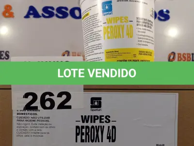 LOTE 262 - 06 BALDES DE WIPES PEROXY 40, PANOS UMEDECIDOS DESINFETANTE HOSPITALAR PARA SUPERFÍCIES FIXAS E ARTIGOS NÃO CRÍTICOS. (NO ESTADO, LEILÃO NÃO TEM GARANTIA E NEM DEVOLUÇÃO, SUJEITO A POSSÍVEIS AVARIAS VISÍVEIS/OCULTAS E/OU AUSÊNCIA DE COMPONENTES).