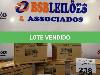 LOTE 238 - 01 LOTE COM VÁRIAS LATAS DE CATALISADOR VERNIZ “PU” MS 150ML. (NO ESTADO, LEILÃO NÃO TEM GARANTIA E NEM DEVOLUÇÃO, SUJEITO A POSSÍVEIS AVARIAS VISÍVEIS/OCULTAS E/OU AUSÊNCIA DE COMPONENTES).