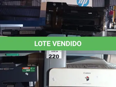 LOTE 220 - 10 IMPRESSORAS MARCAS E MODELOS DIVERSOS PARA RETIRADA DE PEÇAS. (NO ESTADO, LEILÃO NÃO TEM GARANTIA E NEM DEVOLUÇÃO, SUJEITO A POSSÍVEIS AVARIAS VISÍVEIS/OCULTAS E/OU AUSÊNCIA DE COMPONENTES).