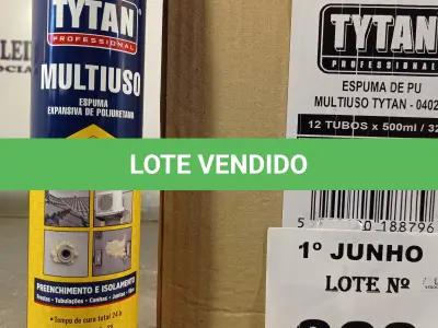 LOTE 322 - 12 TUBOS DE ESPUMA PU MULTIUSO TYTAN. (NO ESTADO, LEILÃO NÃO TEM GARANTIA E NEM DEVOLUÇÃO, SUJEITO A POSSÍVEIS AVARIAS VISÍVEIS/OCULTAS E/OU AUSÊNCIA DE COMPONENTES).