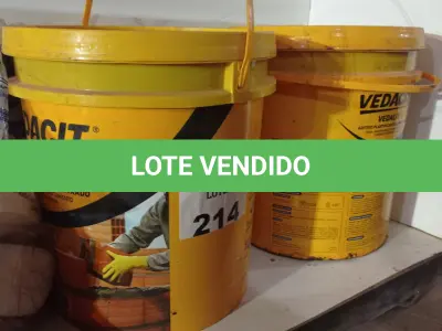LOTE 214 - 02 BALDES DE VEDALIT, ADITIVO PLASTIFICANTE CONCENTRADO PARA CONCRETO E ARGAMASSAS 18L. (NO ESTADO, LEILÃO NÃO TEM GARANTIA E NEM DEVOLUÇÃO, SUJEITO A POSSÍVEIS AVARIAS VISÍVEIS/OCULTAS E/OU AUSÊNCIA DE COMPONENTES).