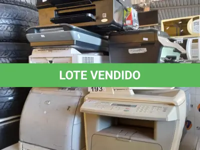 LOTE 193 - 10 IMPRESSORAS MARCAS E MODELOS DIVERSOS PARA RETIRADA DE PEÇAS. (NO ESTADO, LEILÃO NÃO TEM GARANTIA E NEM DEVOLUÇÃO, SUJEITO A POSSÍVEIS AVARIAS VISÍVEIS/OCULTAS E/OU AUSÊNCIA DE COMPONENTES).
