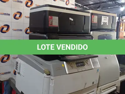 LOTE 300 - 10 IMPRESSORAS MARCAS E MODELOS DIVERSOS PARA RETIRADA DE PEÇAS. (NO ESTADO, LEILÃO NÃO TEM GARANTIA E NEM DEVOLUÇÃO, SUJEITO A POSSÍVEIS AVARIAS VISÍVEIS/OCULTAS E/OU AUSÊNCIA DE COMPONENTES).
