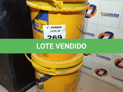 LOTE 269 - 02 BALDES DE VEDALIT, ADITIVO PLASTIFICANTE CONCENTRADO PARA CONCRETO E ARGAMASSAS 18L. (NO ESTADO, LEILÃO NÃO TEM GARANTIA E NEM DEVOLUÇÃO, SUJEITO A POSSÍVEIS AVARIAS VISÍVEIS/OCULTAS E/OU AUSÊNCIA DE COMPONENTES).