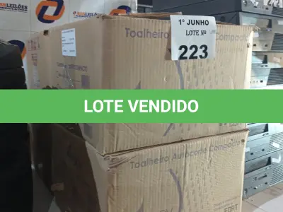 LOTE 223 - 04 TOALHEIROS AUTO CORTE COMPACTO. (NO ESTADO, LEILÃO NÃO TEM GARANTIA E NEM DEVOLUÇÃO, SUJEITO A POSSÍVEIS AVARIAS VISÍVEIS/OCULTAS E/OU AUSÊNCIA DE COMPONENTES).
