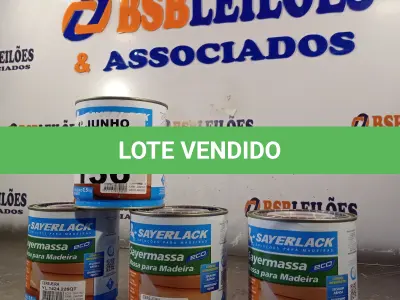 LOTE 136 - 04 LATAS DE MASSA PARA MADEIRA SAYERLACK NAS CORES CEREJEIRA/JATOBÁ. (NO ESTADO, LEILÃO NÃO TEM GARANTIA E NEM DEVOLUÇÃO, SUJEITO A POSSÍVEIS AVARIAS VISÍVEIS/OCULTAS E/OU AUSÊNCIA DE COMPONENTES).